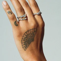 Tomfoolery Silver Sculptural Seep Ring Slim Clearance