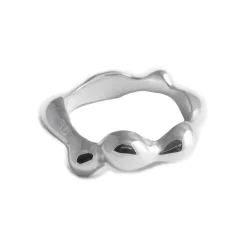 Tomfoolery Silver Sculptural Seep Ring Outlet