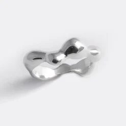 Tomfoolery Silver Sculptural Seep Ring Outlet