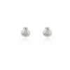 Tomfoolery Silver Shell Stud Earrings Discount