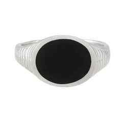 Tomfoolery Silver Signet Onyx Ring Sale