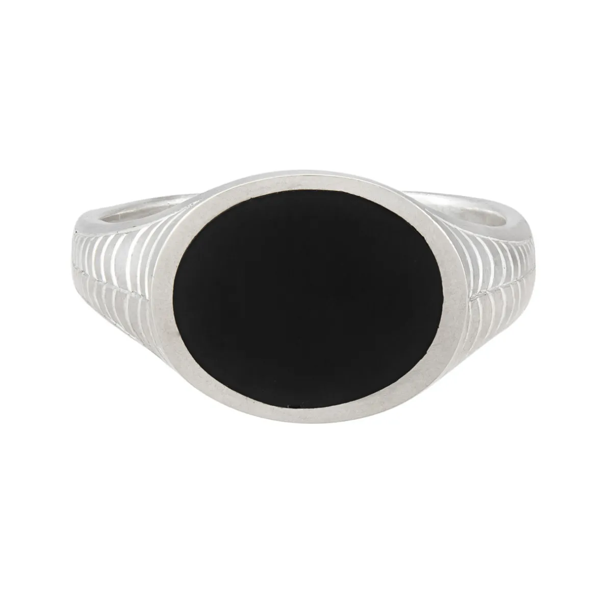 Tomfoolery Silver Signet Onyx Ring Sale