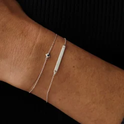 Tomfoolery Silver Slim Bar Bracelet Outlet
