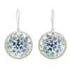 Tomfoolery Silver Small Floral Drop Earrings in Blue Ombre Discount