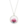 Tomfoolery Silver Small Glass Floral Pendant in Lotus Best