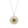 Tomfoolery Silver Small Glass Floral Pendant in English Daisy Outlet