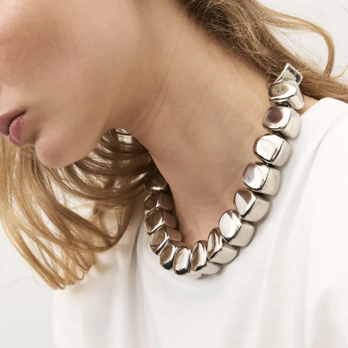 Tomfoolery Silver Small Organic Necklace Clearance
