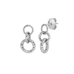 Tomfoolery Silver Sparkle Circle Drop Earrings Outlet