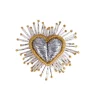 Tomfoolery Silver Sparkle Heart Brooch Discount