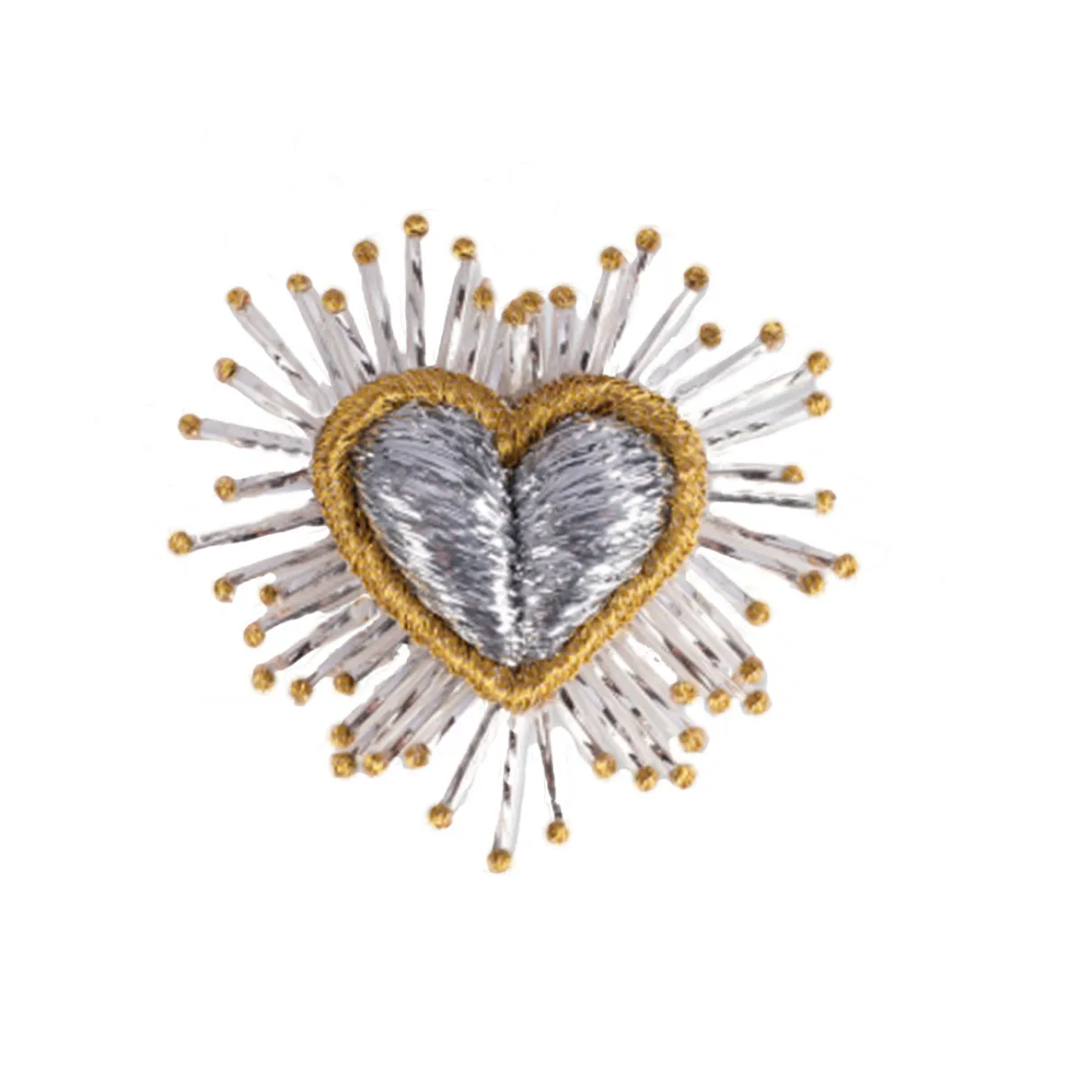 Tomfoolery Silver Sparkle Heart Brooch Discount
