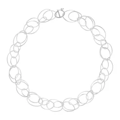 Tomfoolery Silver Tenderly Double Oval Chain Link Necklace Outlet