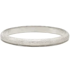 Tomfoolery Silver Textured Round Bangle Online