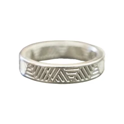 Tomfoolery Silver Tri Layered Wide Band Best