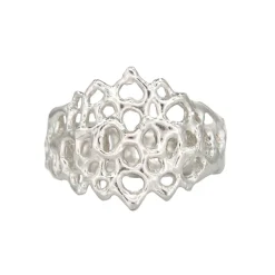 Tomfoolery Silver Wide Coral Ring Outlet