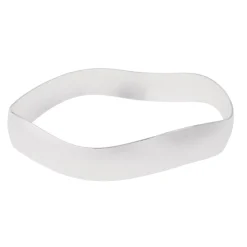 Tomfoolery Silver Wide Wave Bangle Clearance