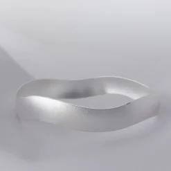 Tomfoolery Silver Wide Wave Bangle Clearance