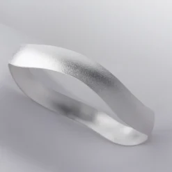 Tomfoolery Silver Wide Wave Bangle Clearance