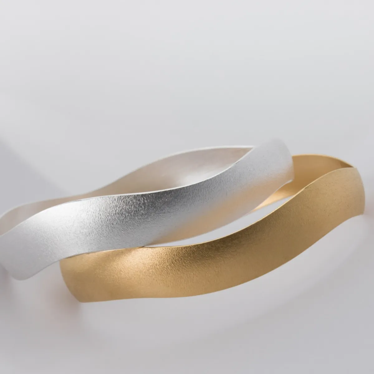 Tomfoolery Silver Wide Wave Bangle Clearance