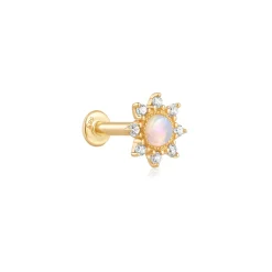 Tomfoolery Single Opal & Diamond Labret Stud Fashion