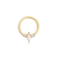 Tomfoolery Single Opal & Diamond 10mm Seam Ring New