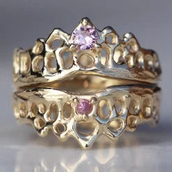Tomfoolery Single Pink Sapphire Mermaid Crown Ring Hot