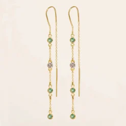 Tomfoolery Sitara Aventurine Threader Earrings New