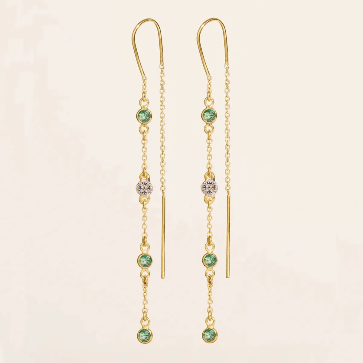 Tomfoolery Sitara Aventurine Threader Earrings New