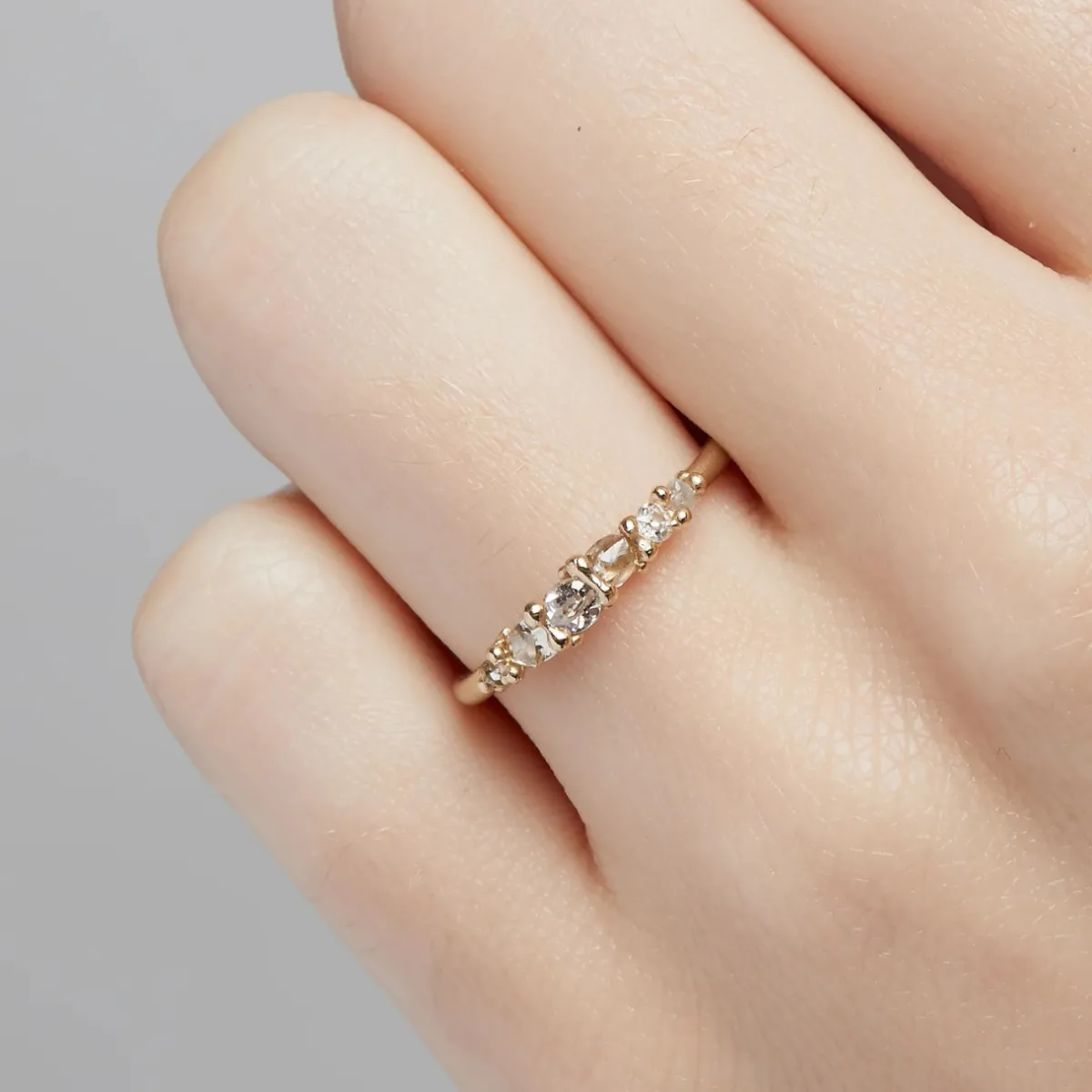 Tomfoolery Six Stone Mixed Diamond Ring Outlet