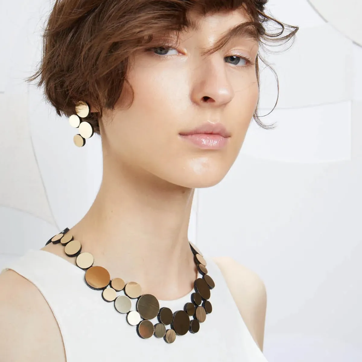 Tomfoolery Small Abstraction Necklace Silver Hot