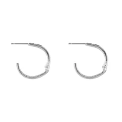 Tomfoolery Small Bamboo Hoops in Silver Outlet