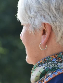 Tomfoolery Small Bamboo Hoops in Silver Outlet