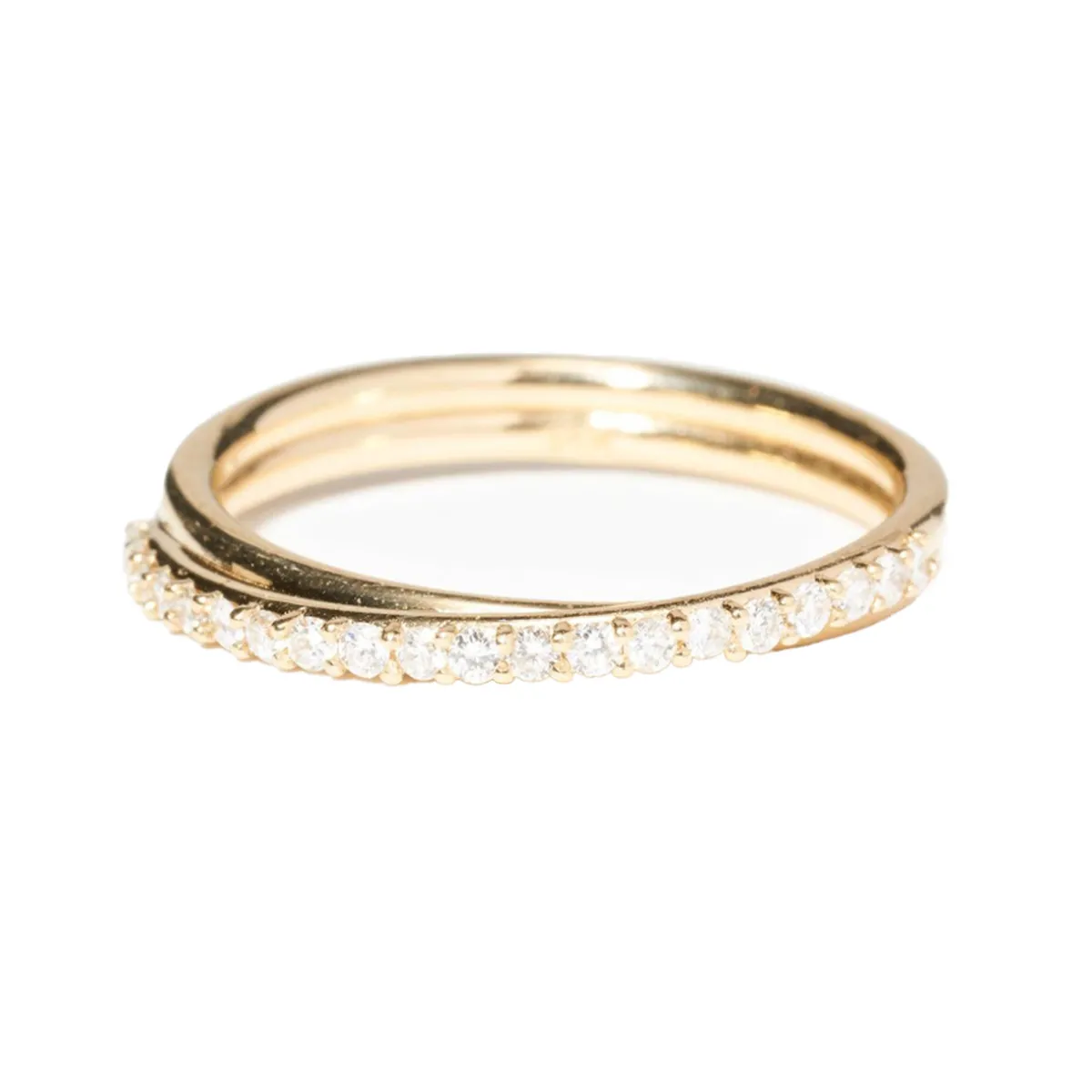 Tomfoolery Small Demi-Pave Current Ring Hot