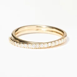 Tomfoolery Small Demi-Pave Current Ring Hot