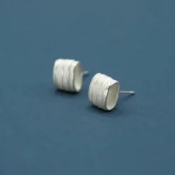 Tomfoolery Small Flow Silver Ear Studs Outlet