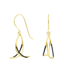 Tomfoolery Small Gold & Black Cascade Drop Earrings Online
