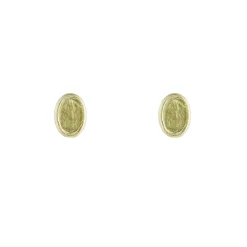 Tomfoolery Small Gold Oval Stud Earrings Discount