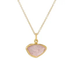 Tomfoolery Small Irregular Morganite Pendant Clearance