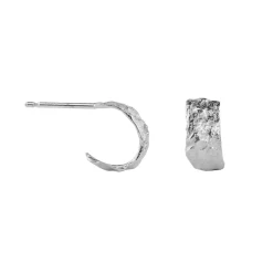 Tomfoolery Small Oak Hoops in Silver Discount