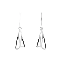 Tomfoolery Small Silver & Black Cascade Drop Earrings New