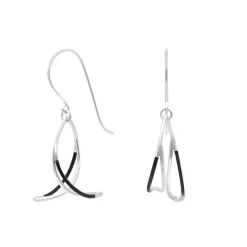 Tomfoolery Small Silver & Black Cascade Drop Earrings New