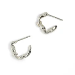 Tomfoolery Small Silver Molten Lava Hoops Online