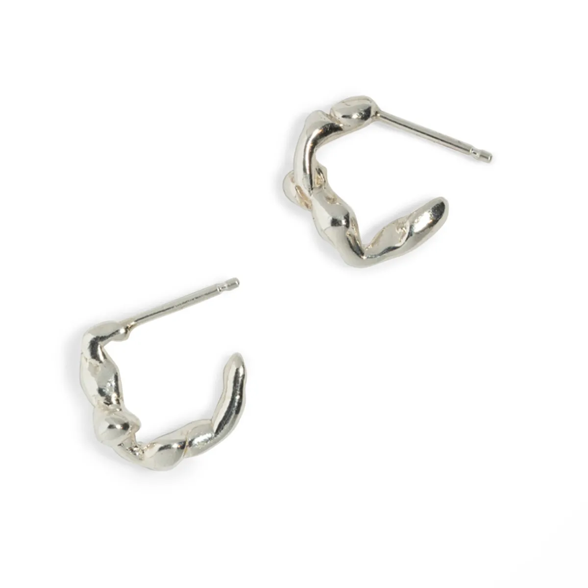 Tomfoolery Small Silver Molten Lava Hoops Online