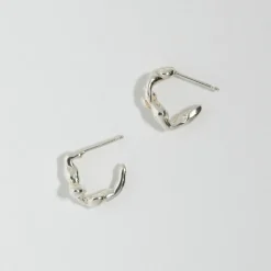Tomfoolery Small Silver Molten Lava Hoops Online