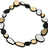 Tomfoolery Small Stone Necklace Silver, Black & Gold Outlet