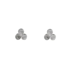 Tomfoolery Small Three Circle Silver Stud Earrings Discount
