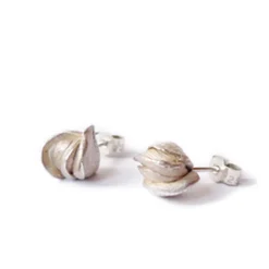 Tomfoolery Small Twist Silver Ear Studs Discount