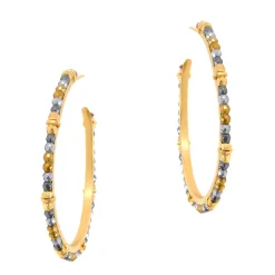 Tomfoolery Smarties Gold Plated Beaded Hoops with Hematite Outlet