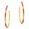Tomfoolery Smarties Gold Plated Beaded Hoops with Ruby, Carnelian & Labradorite Discount