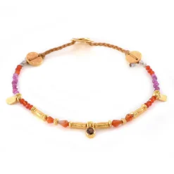 Tomfoolery Smarties Gold Plated Beaded Bracelet with Ruby, Carnelian & Labradorite Online