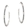 Tomfoolery Smarties Silver Beaded Hoops with Hematite Clearance